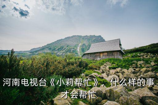 河南電視臺《小莉幫忙》，什么樣的事才會幫忙