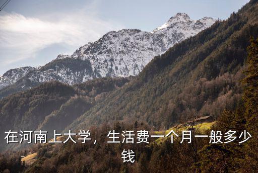 在河南上大學，生活費一個月一般多少錢