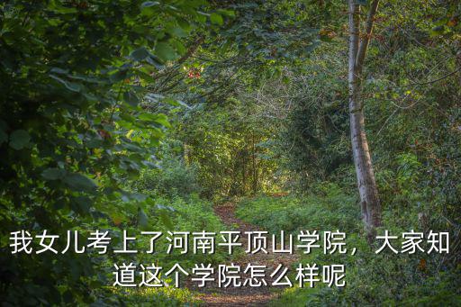 我女兒考上了河南平頂山學院，大家知道這個學院怎么樣呢
