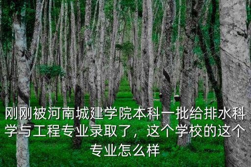 剛剛被河南城建學院本科一批給排水科學與工程專業錄取了，這個學校的這個專業怎么樣