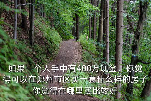 如果一個人手中有400萬現金，你覺得可以在鄭州市區買一套什么樣的房子你覺得在哪里買比較好