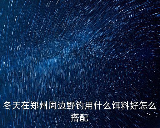 冬天在鄭州周邊野釣用什么餌料好怎么搭配