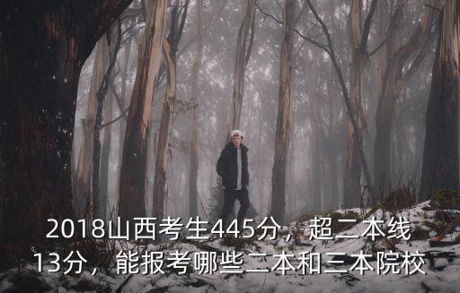 2018山西考生445分，超二本線13分，能報考哪些二本和三本院校