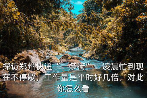 探訪鄭州快遞“一條街”：凌晨忙到現在不停歇，工作量是平時好幾倍，對此你怎么看