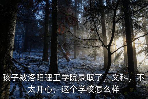 孩子被洛陽理工學院錄取了，文科，不太開心，這個學校怎么樣
