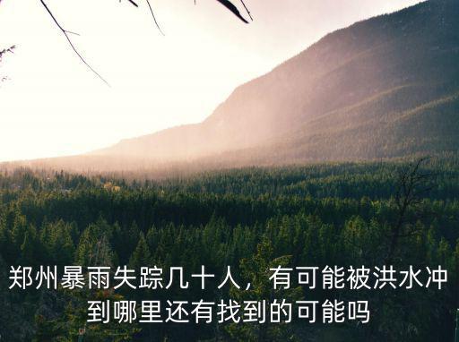 鄭州暴雨失蹤幾十人，有可能被洪水沖到哪里還有找到的可能嗎
