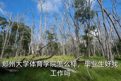 鄭州大學體育學院怎么樣，畢業生好找工作嗎