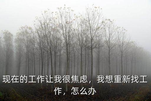 現在的工作讓我很焦慮，我想重新找工作，怎么辦