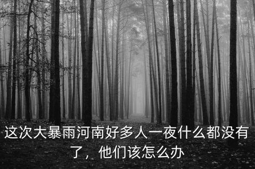 河南遭遇特大暴雨保險(xiǎn)公司怎么辦,河南遇特大暴雨