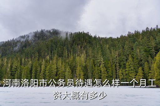 河南洛陽市公務員待遇怎么樣一個月工資大概有多少