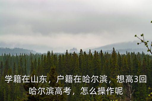 學(xué)籍在山東，戶籍在哈爾濱，想高3回哈爾濱高考，怎么操作呢