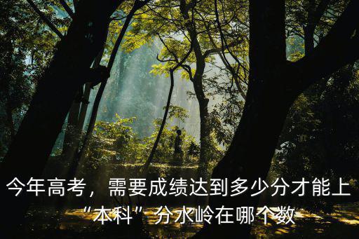 今年高考，需要成績達到多少分才能上“本科”分水嶺在哪個數