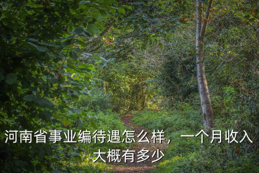 河南省事業編待遇怎么樣，一個月收入大概有多少