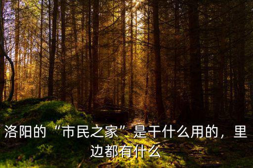 洛陽市民之家社保中心電話是多少錢,洛陽的市民之家是干什么用的