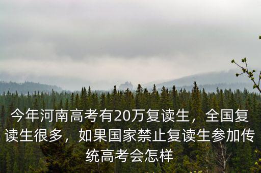 今年河南高考有20萬復讀生，全國復讀生很多，如果國家禁止復讀生參加傳統(tǒng)高考會怎樣