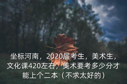 河南美術文化課多少了上二本,美術要考多少分才能上個二本