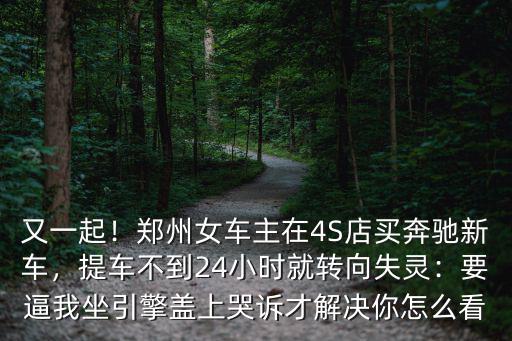 又一起！鄭州女車主在4S店買奔馳新車，提車不到24小時就轉向失靈：要逼我坐引擎蓋上哭訴才解決你怎么看