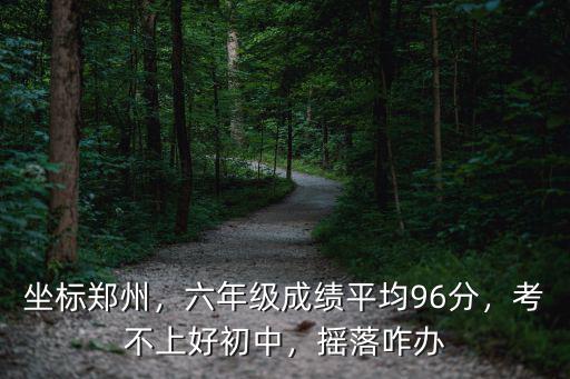 坐標鄭州，六年級成績平均96分，考不上好初中，搖落咋辦