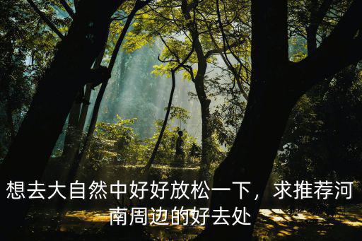 想去大自然中好好放松一下，求推薦河南周邊的好去處