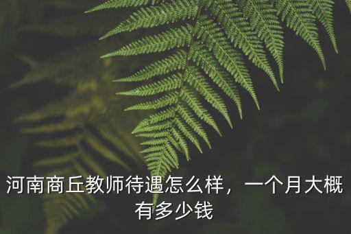 河南商丘教師待遇怎么樣，一個月大概有多少錢