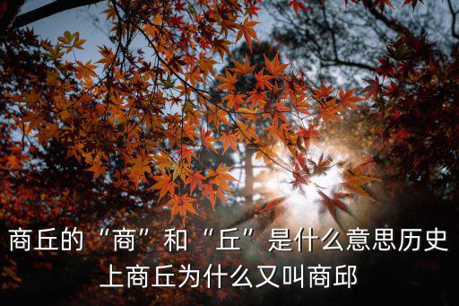 商丘商字全為愛在哪里,商丘的商和丘是什么意思