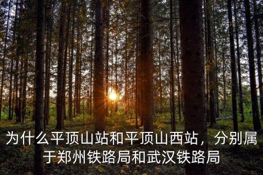 為什么平頂山站和平頂山西站，分別屬于鄭州鐵路局和武漢鐵路局
