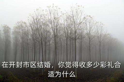 在開封市區結婚，你覺得收多少彩禮合適為什么
