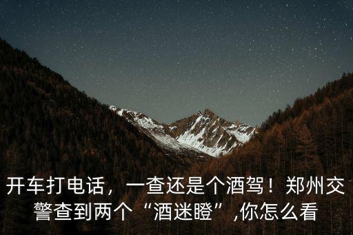 開車打電話，一查還是個酒駕！鄭州交警查到兩個“酒迷瞪”,你怎么看