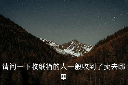 請問一下收紙箱的人一般收到了賣去哪里