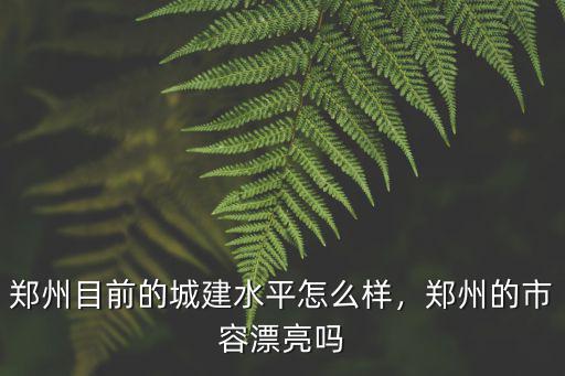 鄭州藍圖怎么樣,鄭州目前的城建水平怎么樣