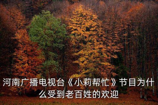 河南電視小莉幫忙電話號碼多少,河南電視臺《小莉幫忙》