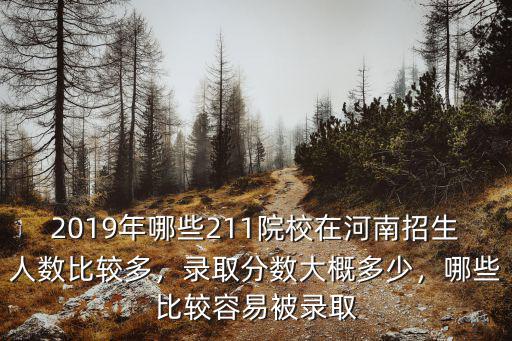 2019年哪些211院校在河南招生人數比較多，錄取分數大概多少，哪些比較容易被錄取