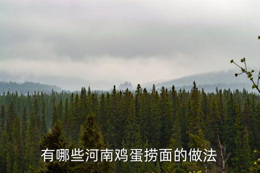 有哪些河南雞蛋撈面的做法