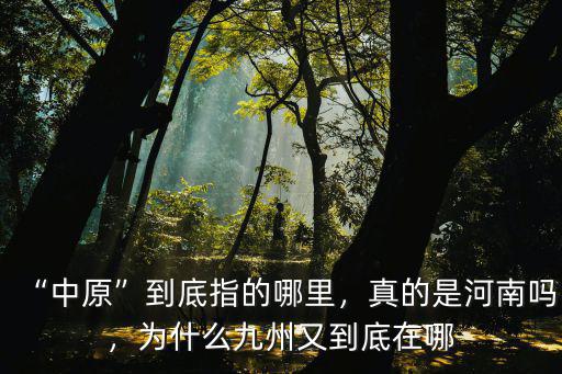 河南中原之眼在哪里,河南為什么稱中原