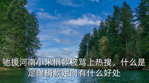 馳援河南小米捐款被罵上熱搜，什么是定向捐款定向有什么好處