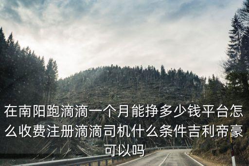 在南陽跑滴滴一個月能掙多少錢平臺怎么收費注冊滴滴司機什么條件吉利帝豪可以嗎
