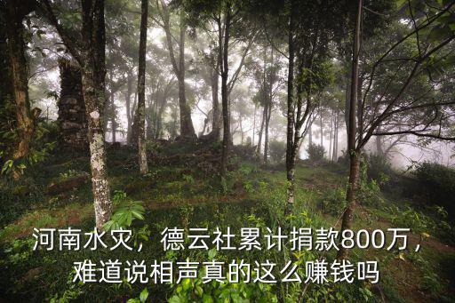 河南水災，德云社累計捐款800萬，難道說相聲真的這么賺錢嗎