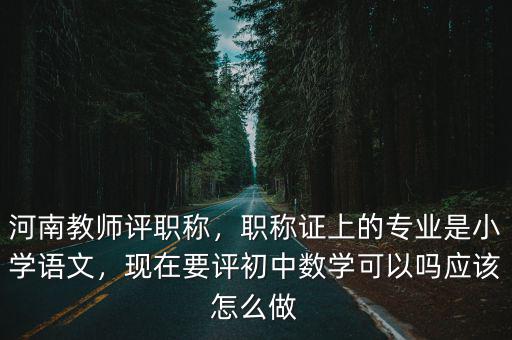 河南教師評(píng)職稱，職稱證上的專業(yè)是小學(xué)語(yǔ)文，現(xiàn)在要評(píng)初中數(shù)學(xué)可以嗎應(yīng)該怎么做