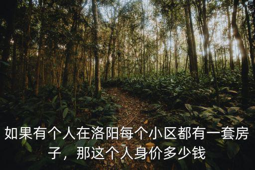 如果有個人在洛陽每個小區都有一套房子，那這個人身價多少錢