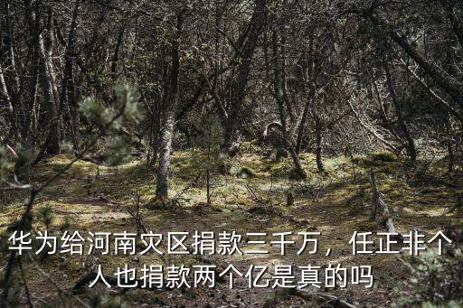 華為給河南災區捐款三千萬，任正非個人也捐款兩個億是真的嗎