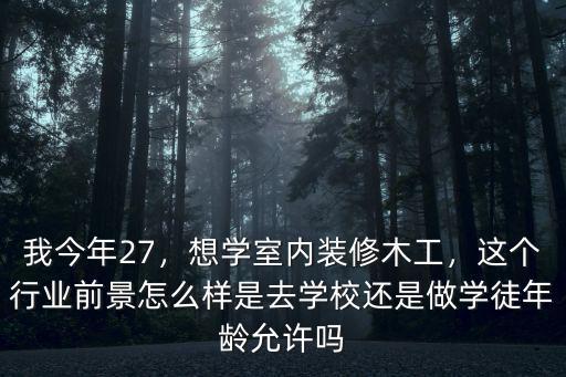 我今年27，想學室內裝修木工，這個行業前景怎么樣是去學校還是做學徒年齡允許嗎