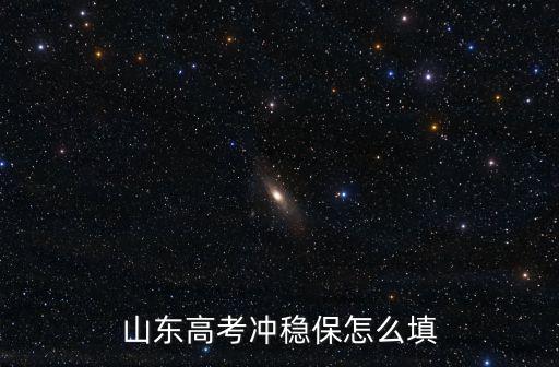 山東高考沖穩保怎么填