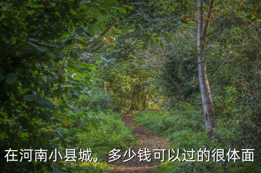 在河南小縣城，多少錢可以過的很體面