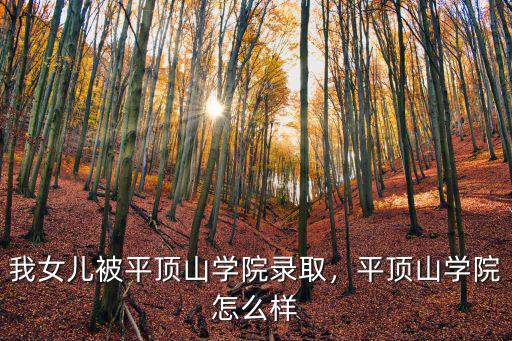 我女兒被平頂山學院錄取，平頂山學院怎么樣