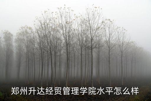 鄭州升達經貿管理學院水平怎么樣