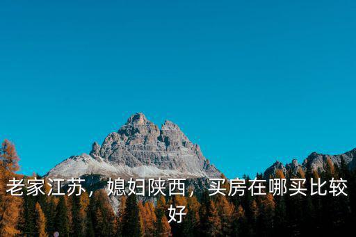 老家江蘇，媳婦陜西，買房在哪買比較好