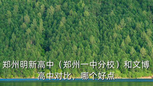 鄭州明新高中（鄭州一中分校）和文博高中對比，哪個好點