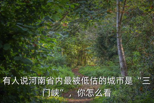 有人說河南省內最被低估的城市是“三門峽”，你怎么看