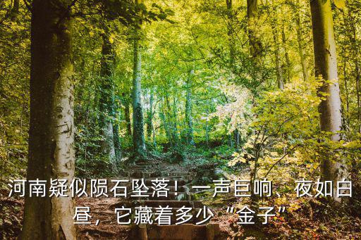 河南疑似隕石墜落！一聲巨響、夜如白晝，它藏著多少“金子”