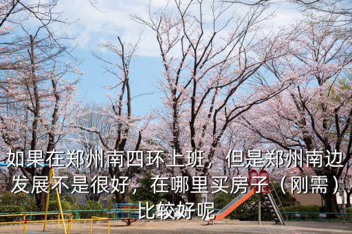 如果在鄭州南四環上班，但是鄭州南邊發展不是很好，在哪里買房子（剛需）比較好呢
